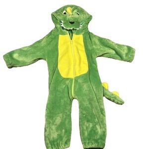 Green & Yellow Plush Dinosaur One-Piece Costume